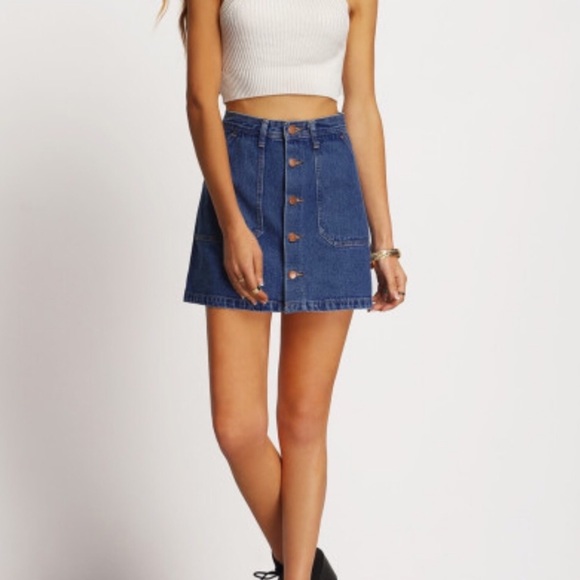 jean skirt button front